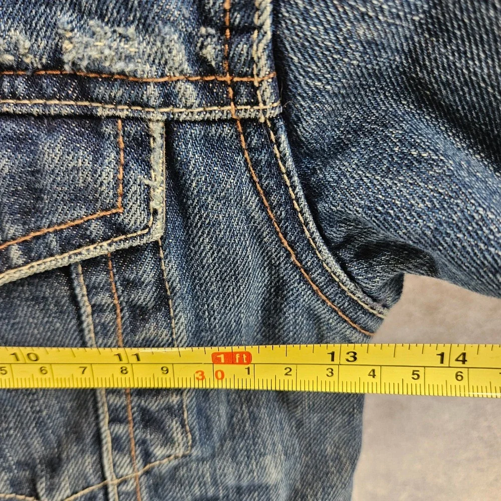 GAP‎ Kids Denim Jacket XS (4-5) Blue Jean Trucker Coat Distressed